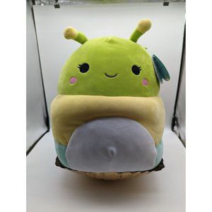 Squishmallows 14" Rutabaga Caterpillar Green, Yellow, Blue, Antennas, Cute